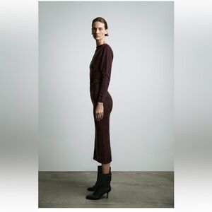 Zara 100% Wool Midi Dress